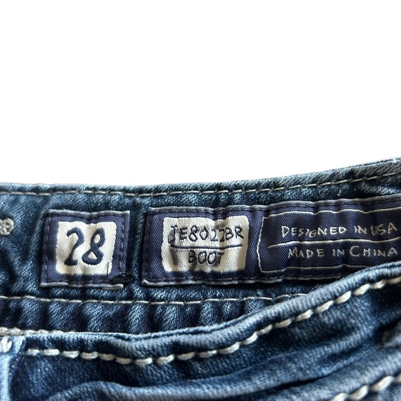 MISS Me Jeans Womens 28 Bootcut Rhinestone Embroidered Stripe Western Country - Picture 14 of 14